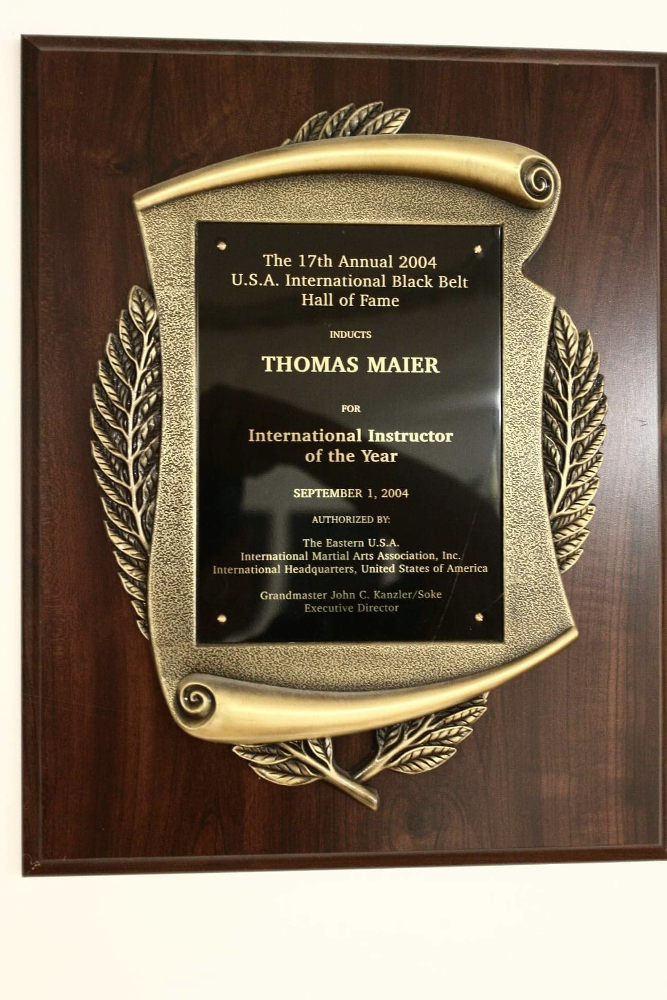 Master Thomas Maier Int. Instructor of the Year